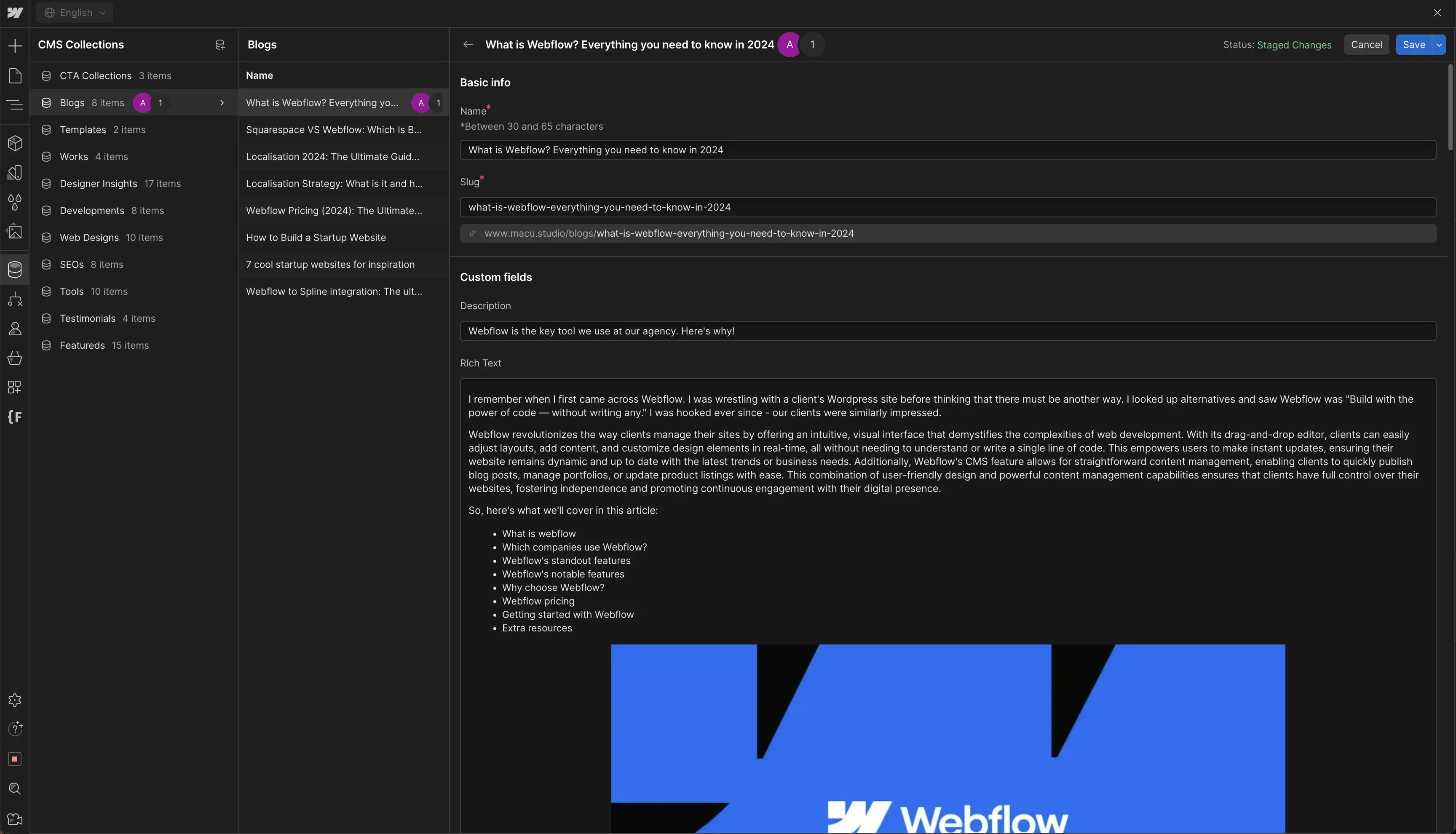 Webflow Interactions