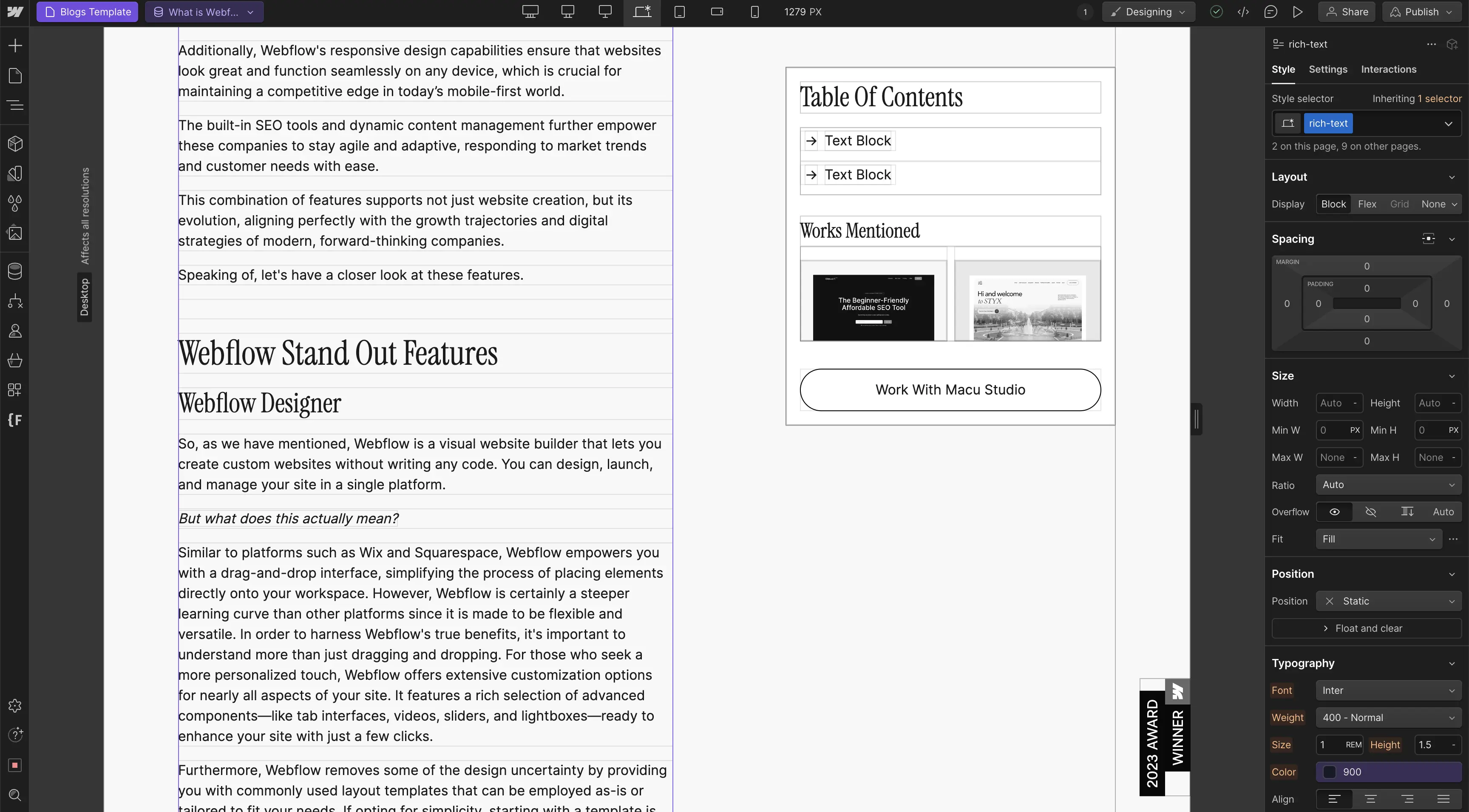 Webflow CMS